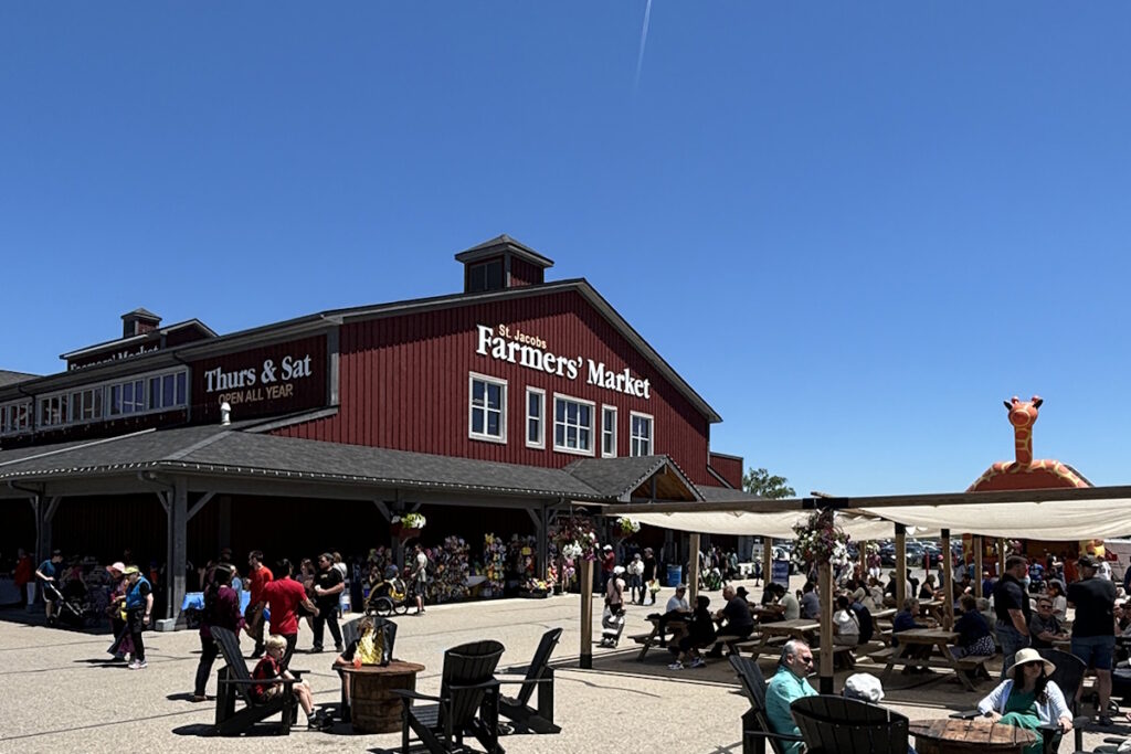 retrieved from Wikipedia, "St. Jacobs Farmers' Market new building, completed in 2015" by Canmenwalker, under license CC BY 4.0.
